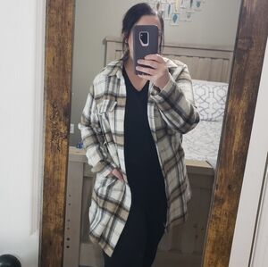 Plaid Open Jacket